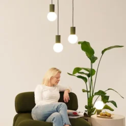 Lampa stołowa Halo zielona oliwka