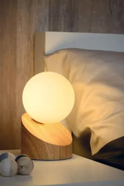 Lampa stołowa Len jasnobrązowa podstawa