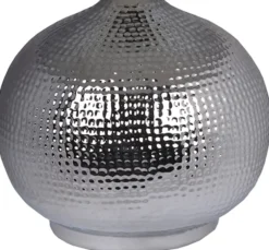 Lampa stołowa Mourvalle srebrna z szarym abażurem