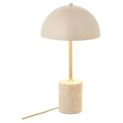Lampa stołowa Sheffield beżowa z marmurową podstawą