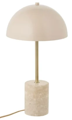 Lampa stołowa Sheffield beżowa z marmurową podstawą