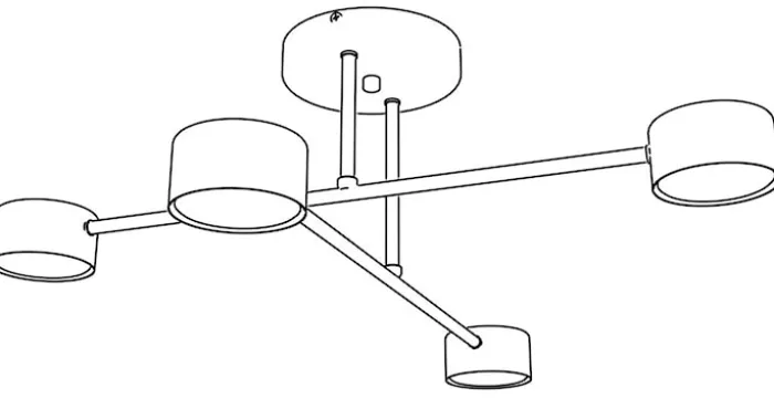 Lampa sufitowa Hallo czarna x4