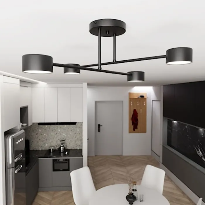 Lampa sufitowa Hallo czarna x4