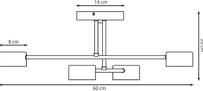 Lampa sufitowa Hallo czarna x4