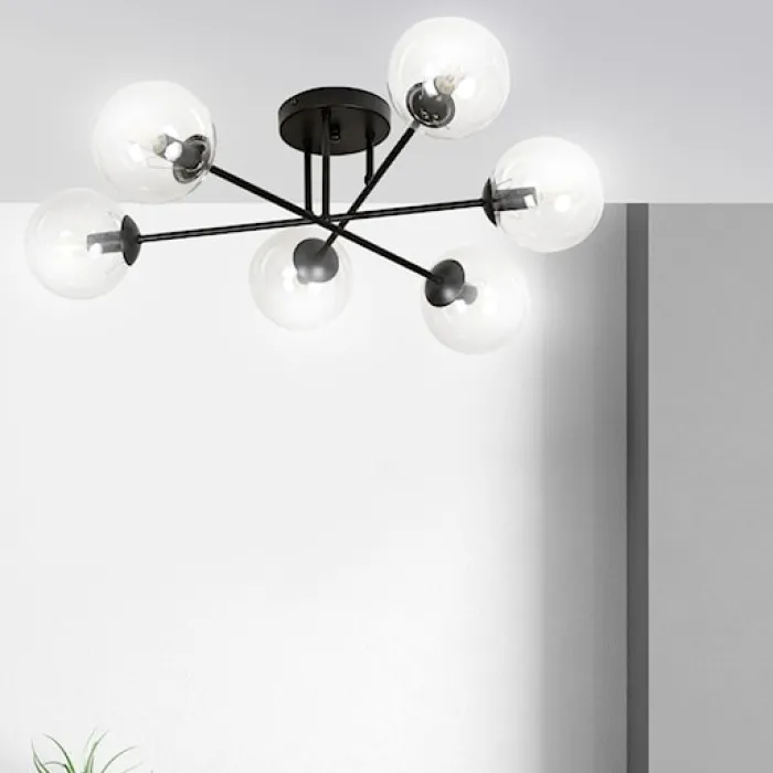 Lampa sufitowa Minturno transparentna x6