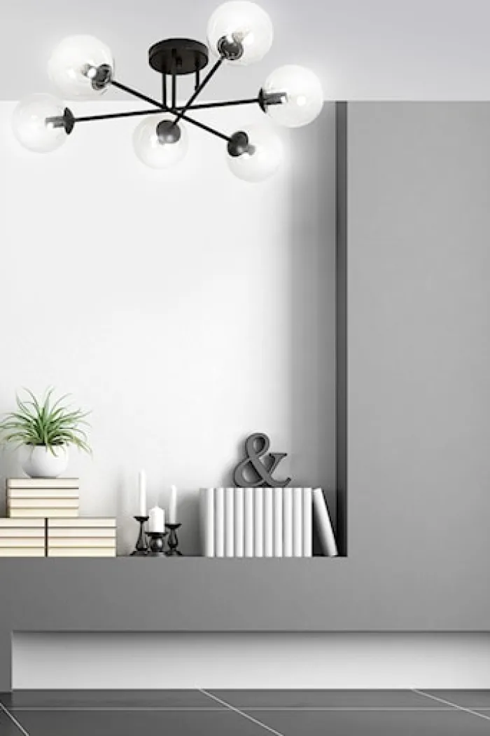 Lampa sufitowa Minturno transparentna x6