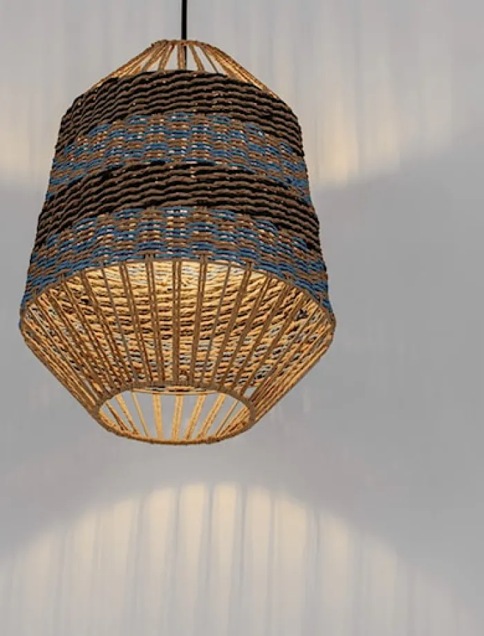 Lampa wiszaca Suffess niebiesko-brązowa