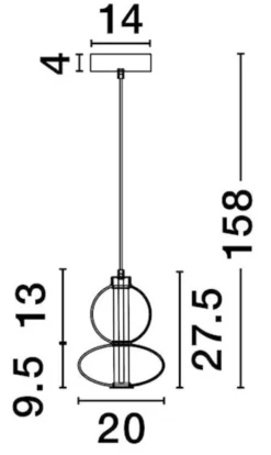 Lampa wisząca Acerney LED czarno-szara