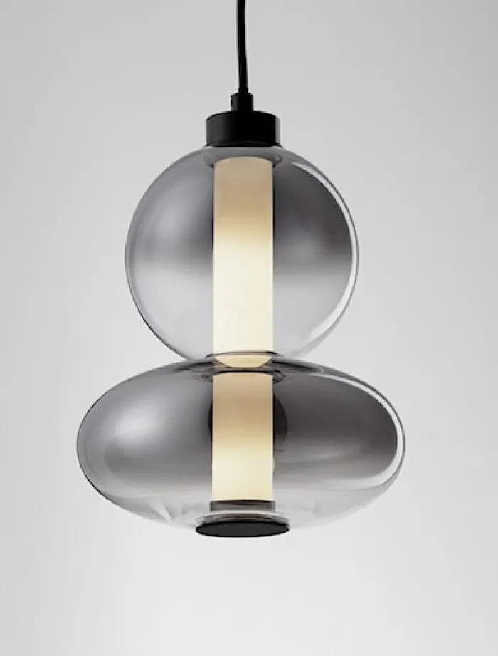 Lampa wisząca Acerney LED czarno-szara