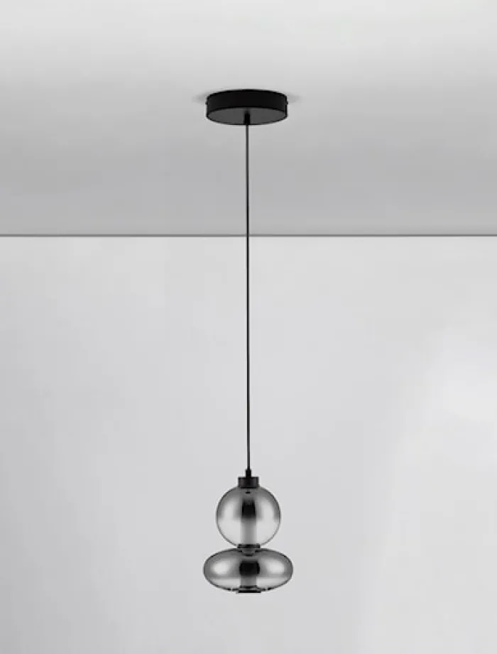 Lampa wisząca Acerney LED czarno-szara