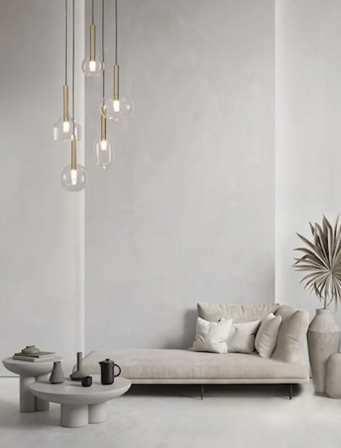 Lampa wisząca Apolnes x5 złota