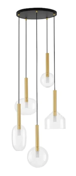 Lampa wisząca Apolnes x5 złota