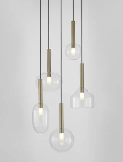 Lampa wisząca Apolnes x5 złota