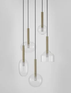 Lampa wisząca Apolnes x5 złota