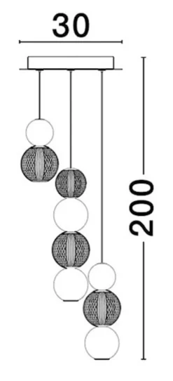 Lampa wisząca Beance LED x4 złota
