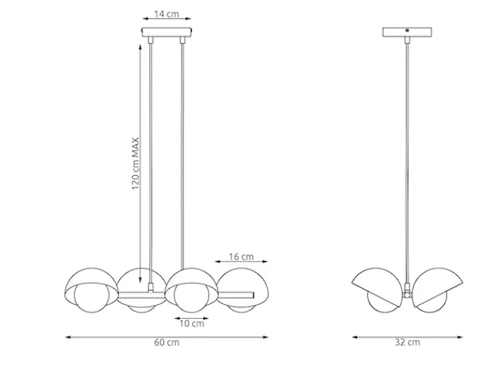 Lampa wisząca Boom x4 mokka