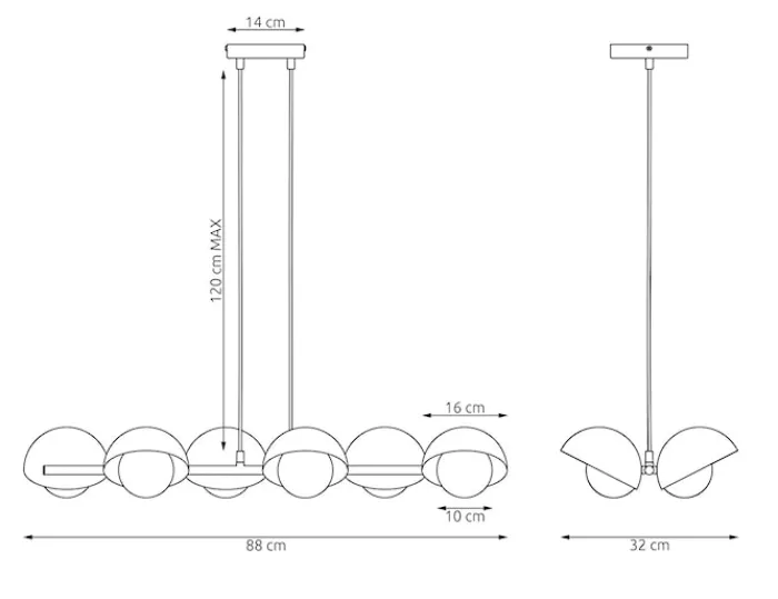 Lampa wisząca Boom x6 mokka