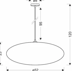 Lampa wisząca Cafee średnica 52 cm latte z czarną podstawą