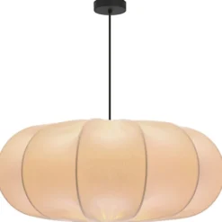 Lampa wisząca Cafee średnica 52 cm latte z czarną podstawą