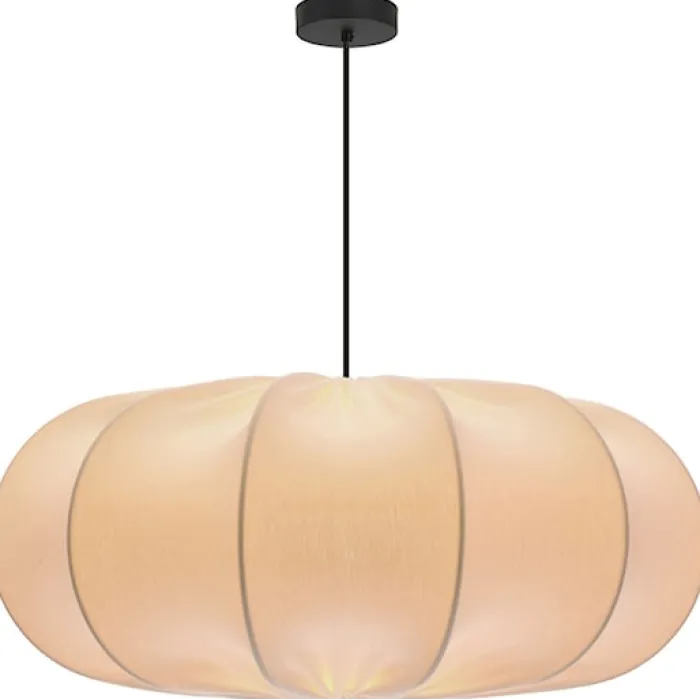 Lampa wisząca Cafee średnica 52 cm latte z czarną podstawą