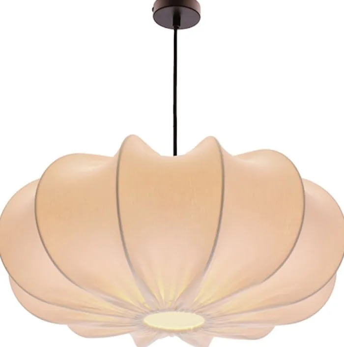 Lampa wisząca Cafee średnica 52 cm latte z czarną podstawą