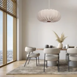 Lampa wisząca Cafee średnica 52 cm frappe z czarną podstawą