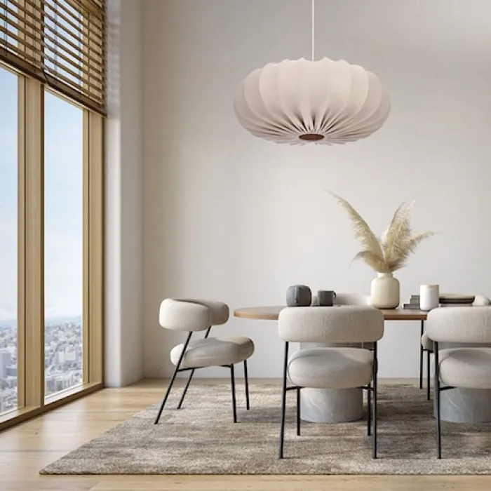 Lampa wisząca Cafee średnica 52 cm frappe z czarną podstawą