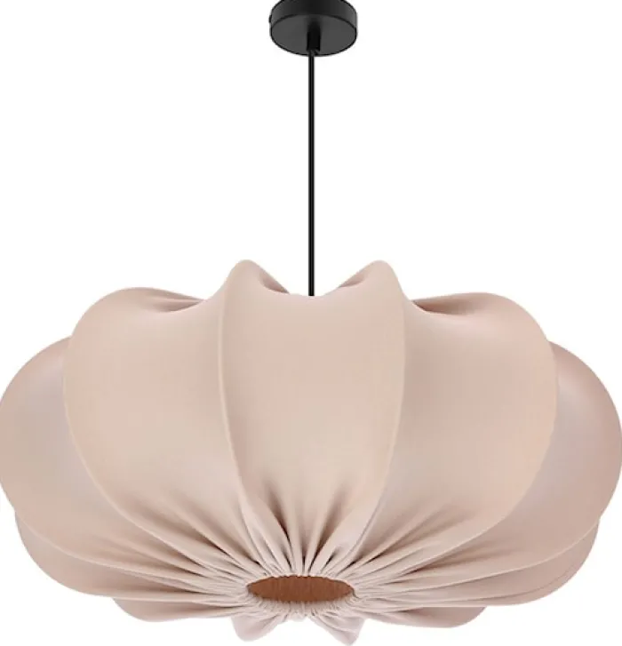 Lampa wisząca Cafee średnica 52 cm frappe z czarną podstawą