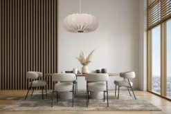 Lampa wisząca Cafee średnica 52 cm frappe z czarną podstawą