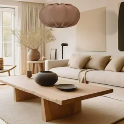 Lampa wisząca Cafee średnica 66 cm mokka z białą podstawą