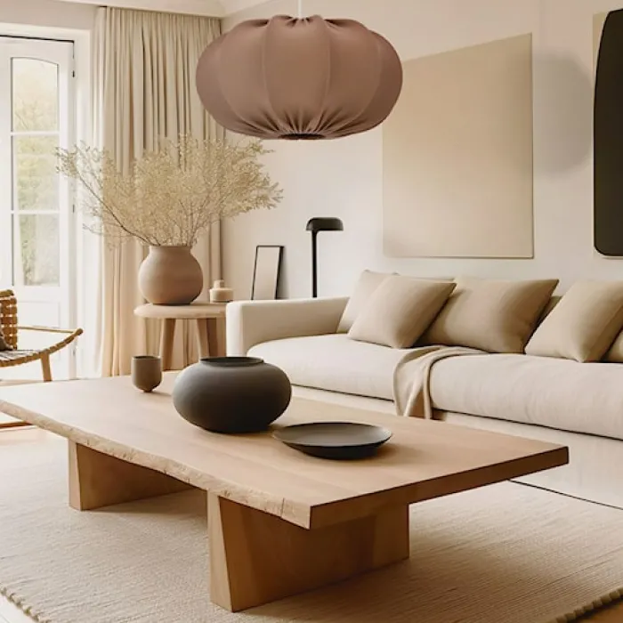 Lampa wisząca Cafee średnica 66 cm mokka z białą podstawą