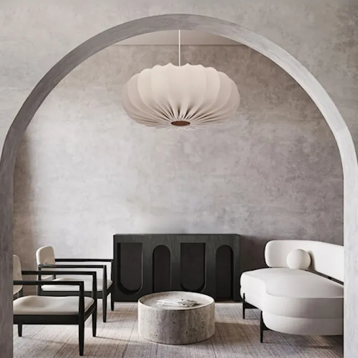 Lampa wisząca Cafee średnica 66 cm frappe z białą podstawą