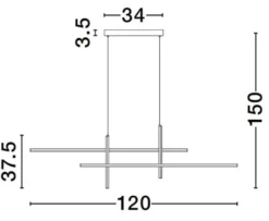 Lampa wisząca Coundes LED czarno-złota