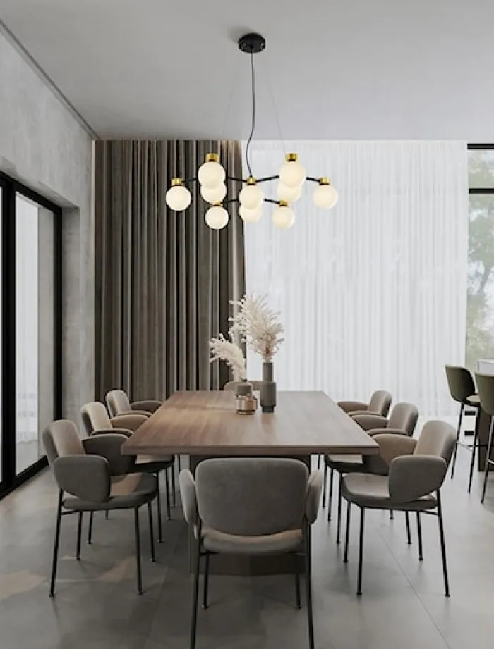 Lampa wisząca Devorie x10 czarno-złota