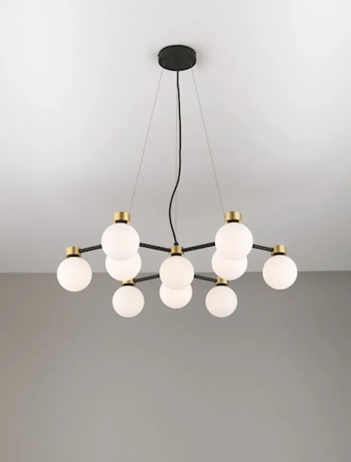 Lampa wisząca Devorie x10 czarno-złota