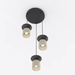 Lampa wisząca Ego x3 czarny/mokka na okrągłej podsufitce