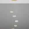 Lampa wisząca Elanke x5 na okrągłej podsufitce złota