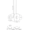 Lampa wisząca Elementi x4 ciepły szary