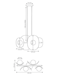 Lampa wisząca Elementi x4 ciepły szary