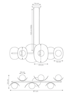 Lampa wisząca Elementi x6 mokka