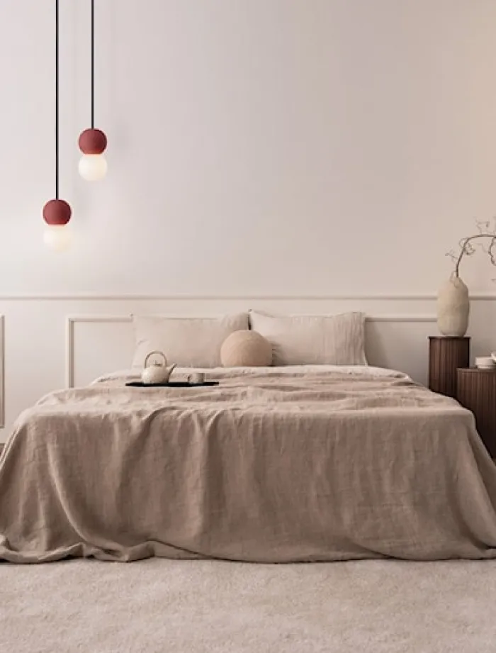 Lampa wisząca Enniess x2 czerwona