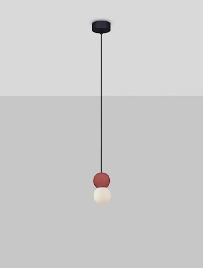Lampa wisząca Enniess x2 czerwona