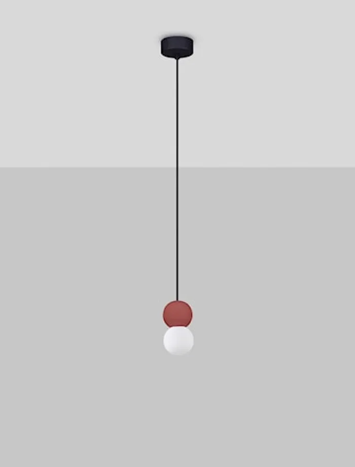 Lampa wisząca Enniess x2 czerwona