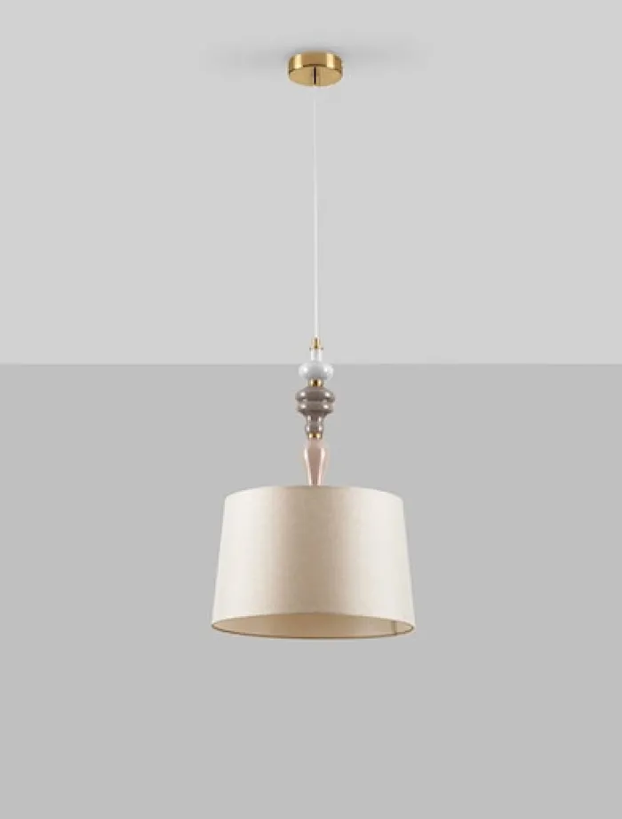Lampa wisząca Grappine złoto-beżowa