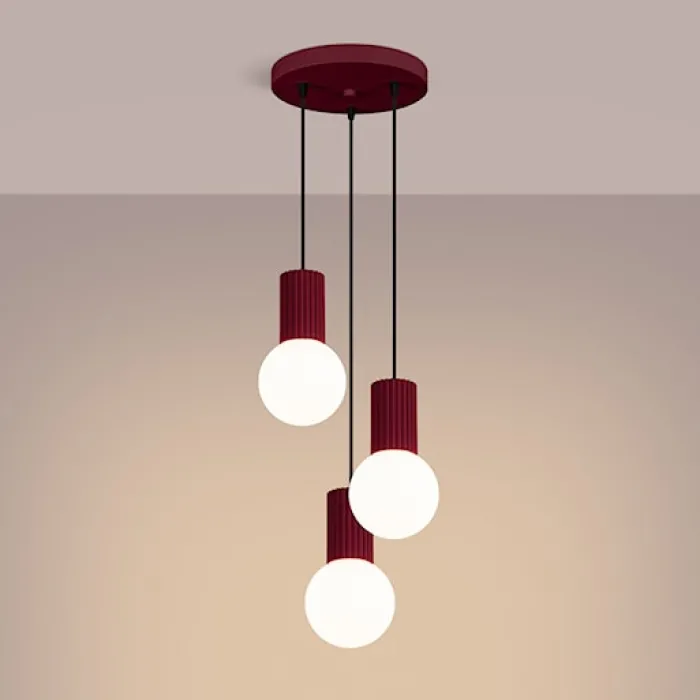Lampa wisząca Halo 3P burgund