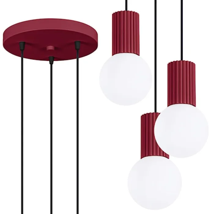 Lampa wisząca Halo 3P burgund