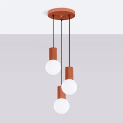 Lampa wisząca Halo 3P ochra czerwona