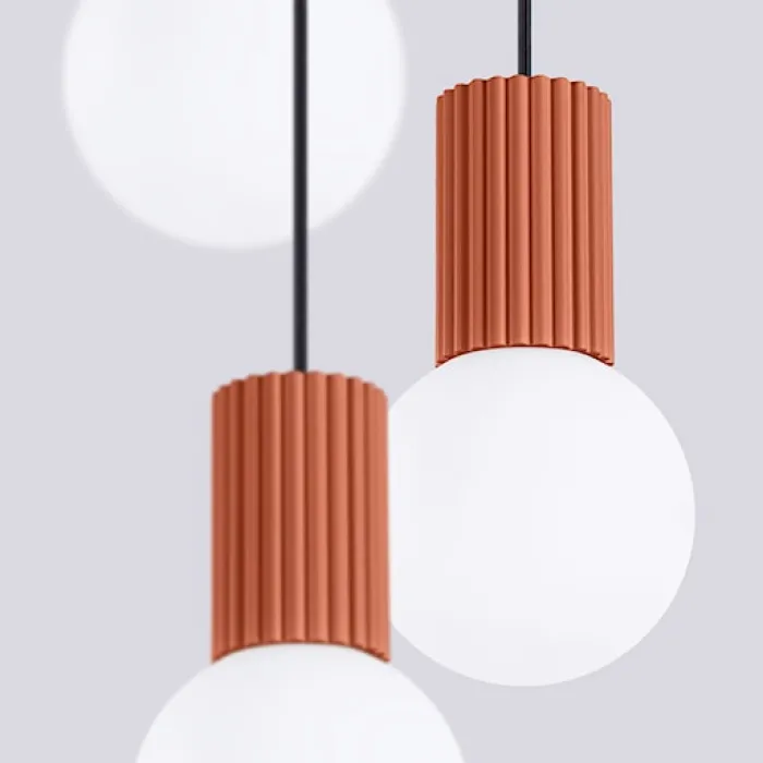 Lampa wisząca Halo 3P ochra czerwona