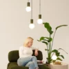 Lampa wisząca Halo 3P zielona oliwka