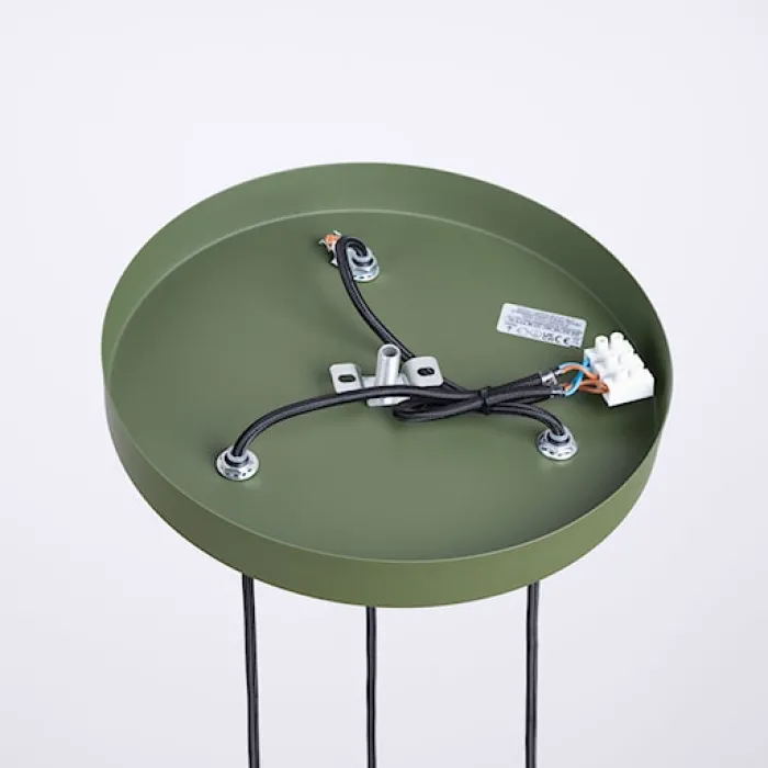 Lampa wisząca Halo 3P zielona oliwka